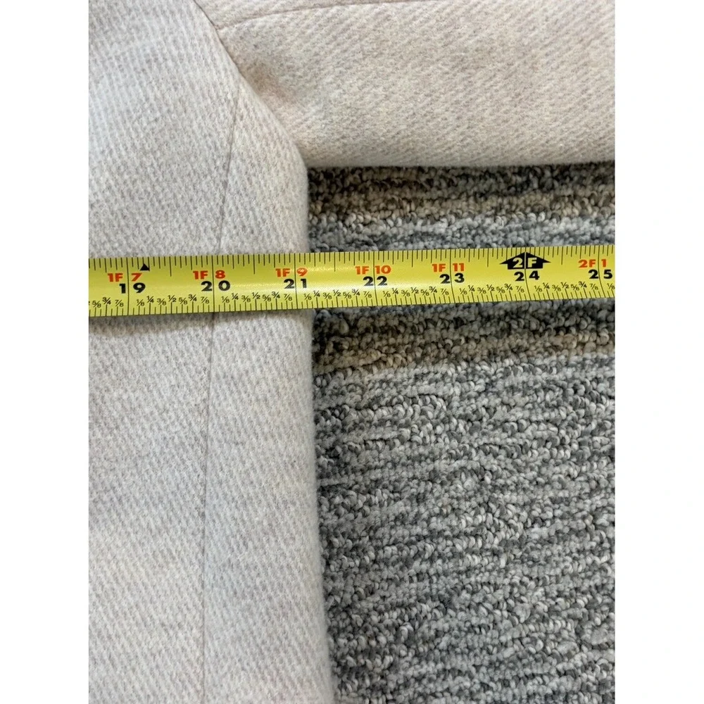 ZARA Cream Tweed Wool Blend Fitted Pea Steampunk Coat Size Small‎ EUC